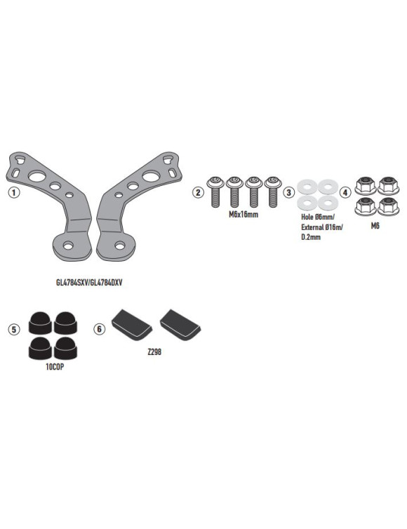 Givi mounting kit al8206a windSHouse 100al/100alb/140a/140s Guzzi v7 Stone