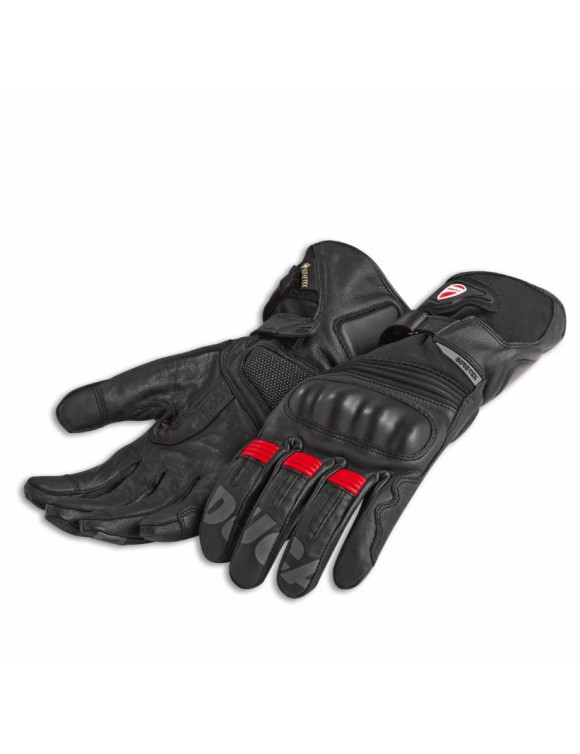 Original Ducati Strada C5 Black/Red Unisex Motorcycle Gloves 98107711