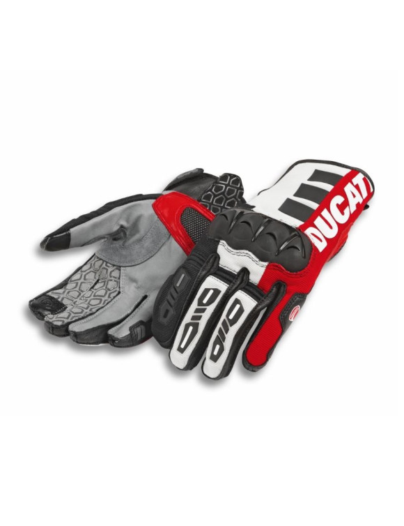 Original Ducati Atacama C2 Black/Red/White Unisex Motorcycle Gloves98108805