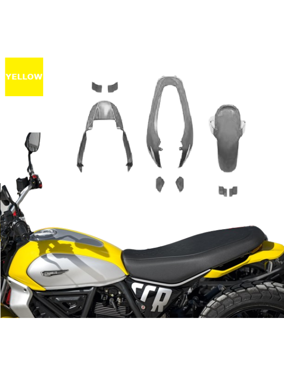 Set Cover Verniciate Giallo 62 97181221aa Ducati Scrambler 800 2nd Gen