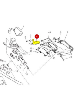 Right Handguard Bracket 83017661B Ducati Hypermotard / Hyperstrada