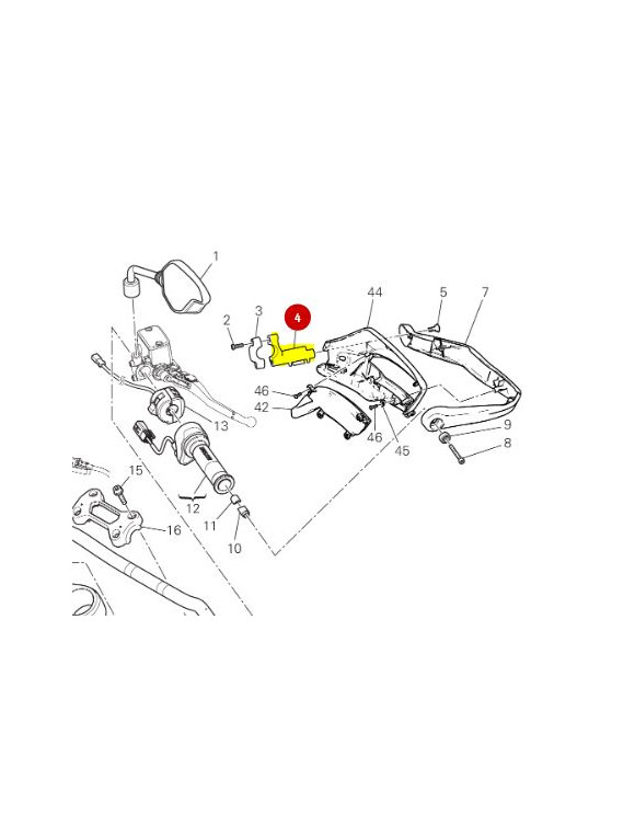 Right Handguard Bracket 83017661B Ducati Hypermotard / Hyperstrada 821-939 - 1