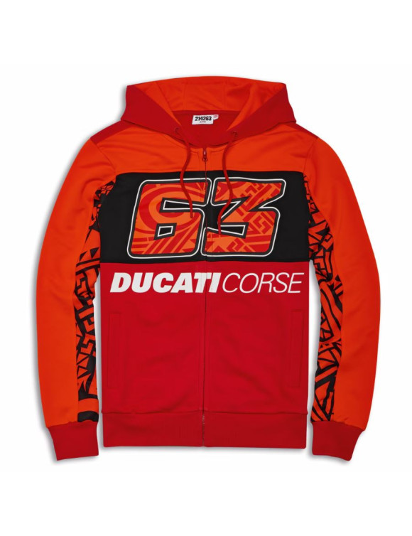 Original Ducati Dual Pecco Bagnaia 63 Red Men's Sweatshirt 98771217 - 1