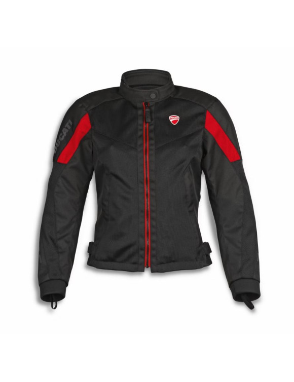 Giacca Moto ad Donna Estiva Originale Ducati Flow C5 Black/Red 98108512 - 1