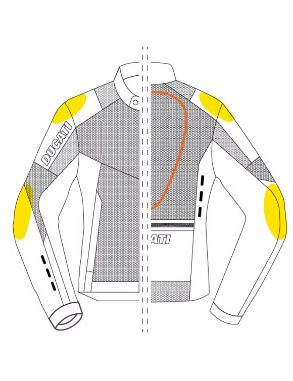 Veste de moto d'été pour femme Ducati Flow C5 d'origine noir/rouge 98108512 - 4