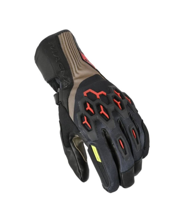 Macna Brawler RTX Men's Summer Motorcycle Gloves Black/Red/Brown 1906311-813