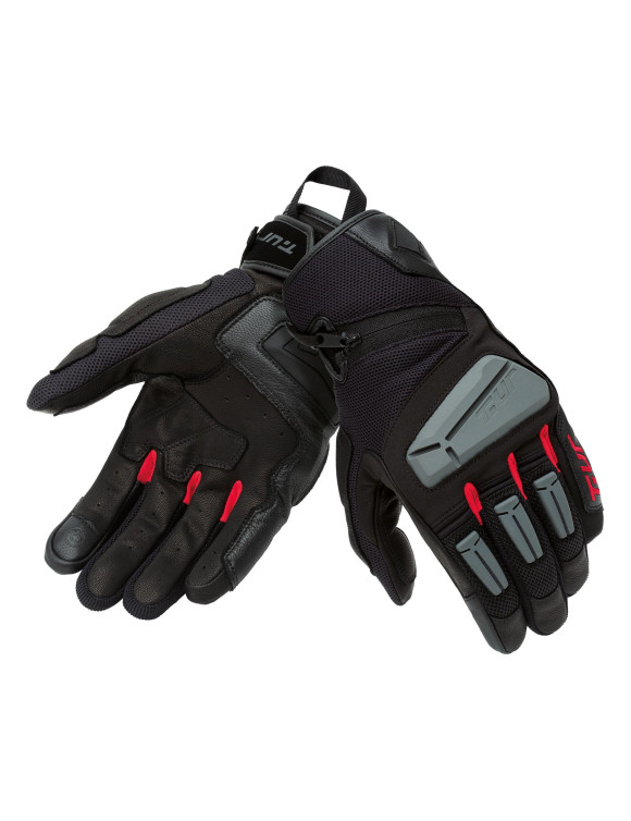 T.ur G-Four Black/Red Men's Summer Motorcycle Gloves 1106165