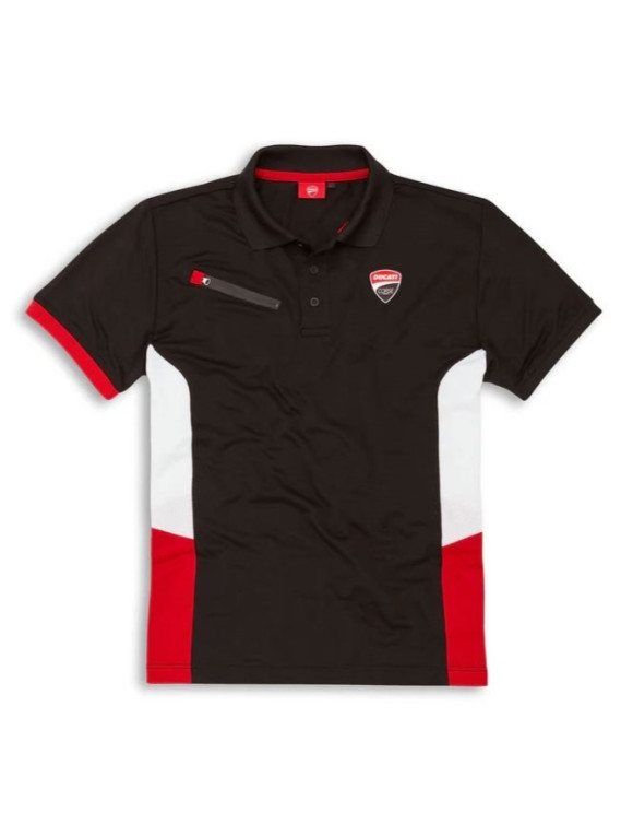 Original Ducati DC Power Herren Poloshirt Schwarz/Rot 98769904 - 1