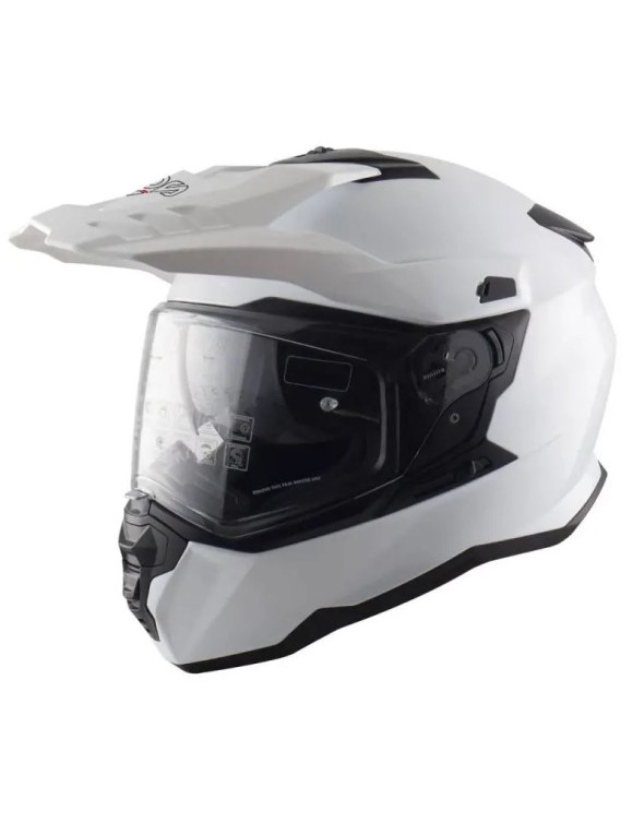 NOS NS-9 Glossy White Dual Sport Full Face Motorcycle Helmet NS0900WH