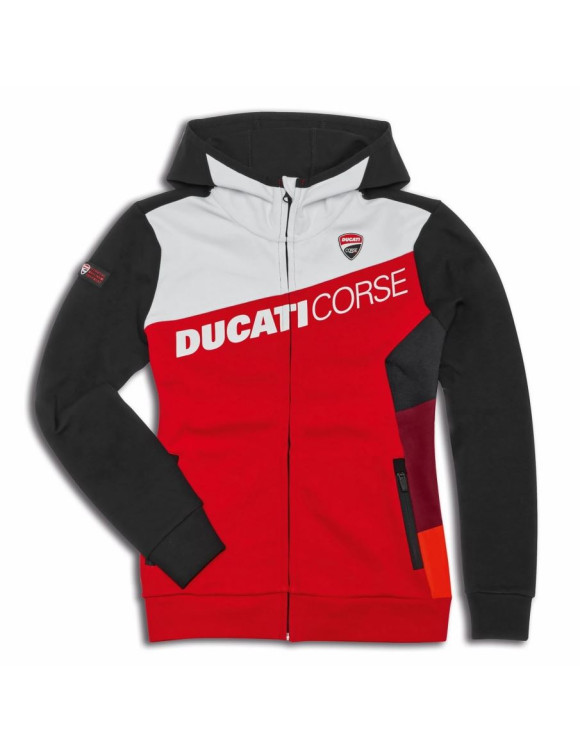 Original Ducati DC Sport Damen Sweatshirt Schwarz/Rot/Weiß 98770534 - 1
