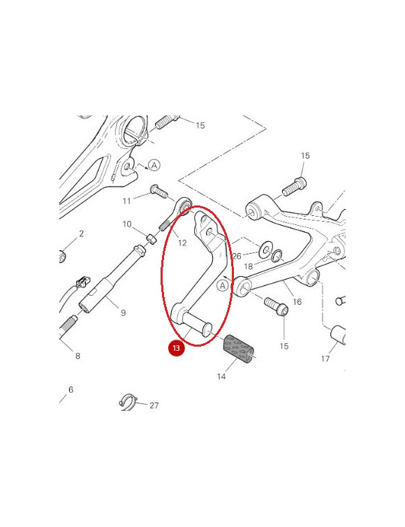 Pedal de cambio negro 45613411AB Ducati Panigale V4 / Streetfighter V4 - 1