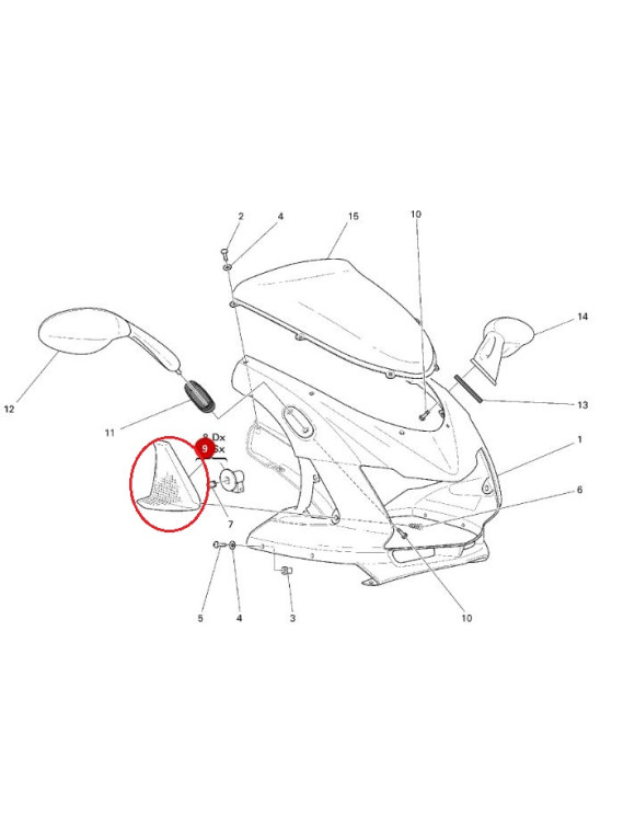 Front Left Turn Signal Light 53010041A Ducati ST3 / ST4 - 2