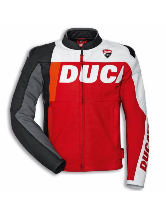 Veste de moto perforée d'origine Ducati Speed ​​​​Evo C2 pour homme Noir/Rouge/Blanc 9810729 - 1