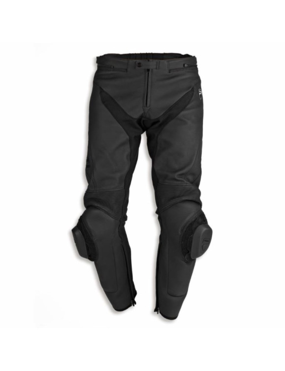 Original Ducati Sport C4 Black Men's Leather Motorcycle Pants 9810897