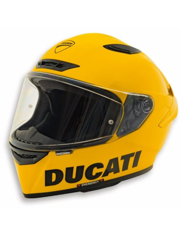 Original Ducati Logo Yellow Full Face Motorcycle Helmet 98109200