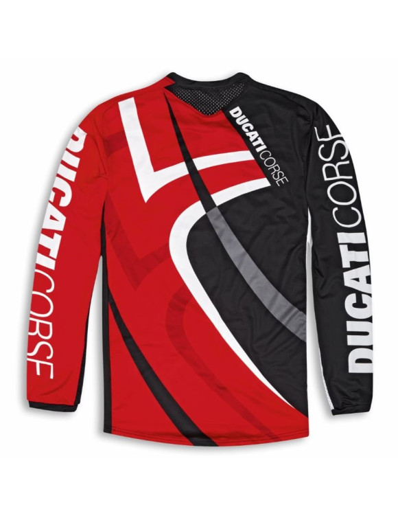 Original Ducati Corse MTB V2 technisches Langarm-T-Shirt für Herren Schwarz/Rot 98108500 - 2