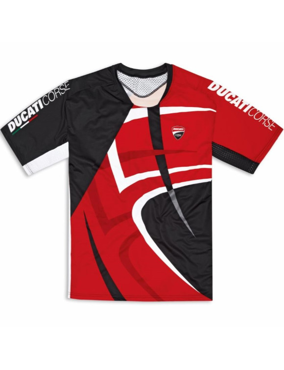 Original Ducati Corse MTB V2 Men's Short Sleeve Technical T-Shirt Black/Red 98108501