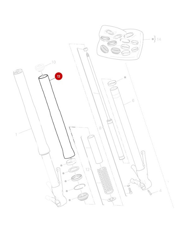 Front Fork Carrier Tube 34922681A Ducati HYPERMOTARD 950 / RVE - 2