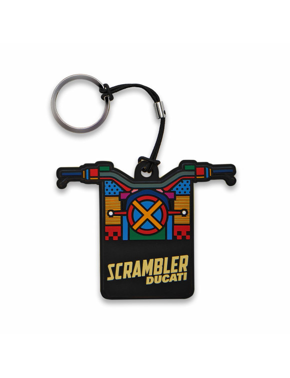 Original Ducati Scrambler Freedom Schlüsselanhänger aus schwarzem Gummi 987712357 - 1