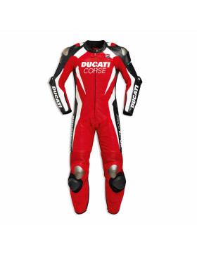 Tuta in Pelle da Uomo Perforata Originale Ducati Corse K3 Black