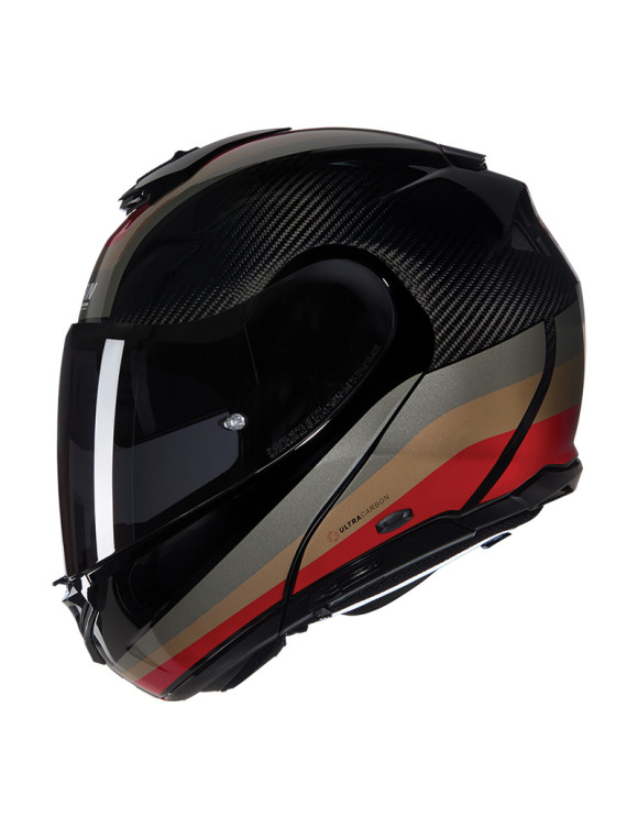 Modular Motorcycle Helmet X-Lite X-1005 Ultra Carbon Gran Tour 347 Black/Red Glossy U15000836347