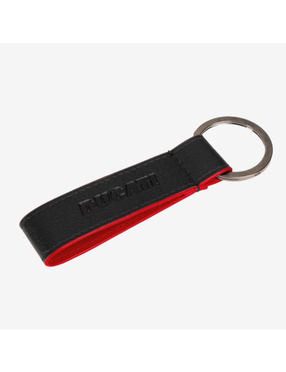 Original Ducati Firma Black Leather Keyring 987713560 - 1