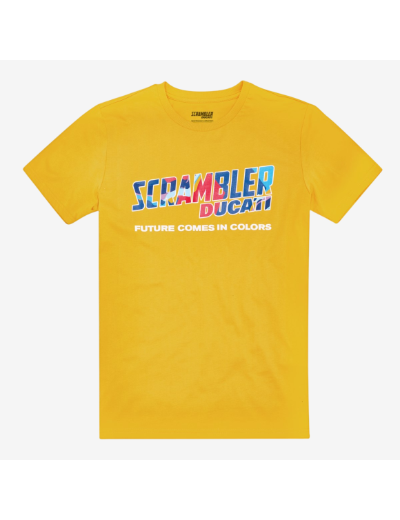 T-Shirt da Uomo Originale Ducati Future Comes in Colors Yellow 98770895 - 1