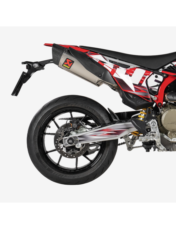 Dual Slip-on Exhaust in Titanium, Homologated for DUCATI HYPERMOTARD 698 MONO / RVE - Akrapovic S-D6SO2-HAPLT