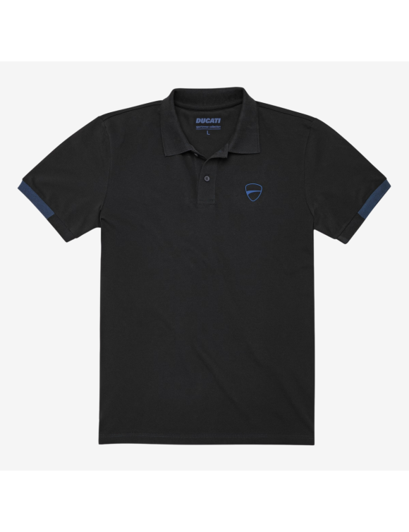 T-Shirt Polo da Uomo Originale Ducati Smart 2.0 Black/Blue 98771053 - 1