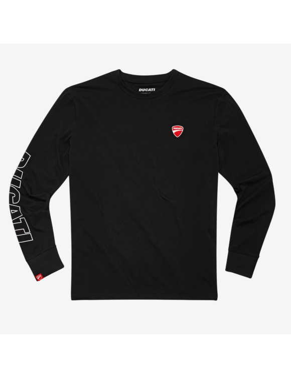 Men's Long Sleeve T-shirt Original Ducati Logo Black 98771208 - 1