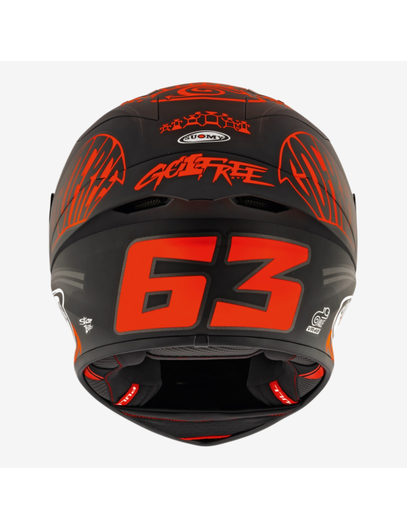 Casque Moto Intégral Original Ducati Replica Bagnaia 25 Noir/Rouge 98109564 - 3