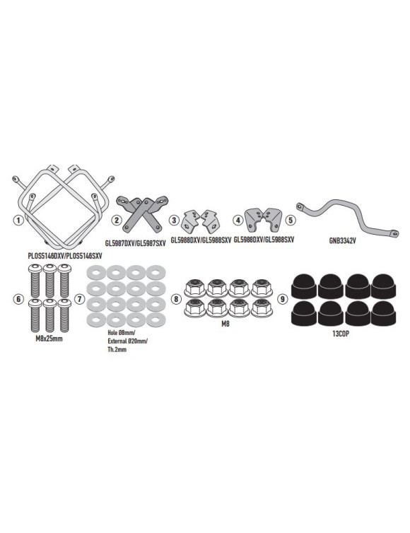 Spezifischer Seitenkofferhalter PL ONE-FIT für MONOKEY® CAM-SIDE Trekker Outback Koffer, Givi PLO5146CAM