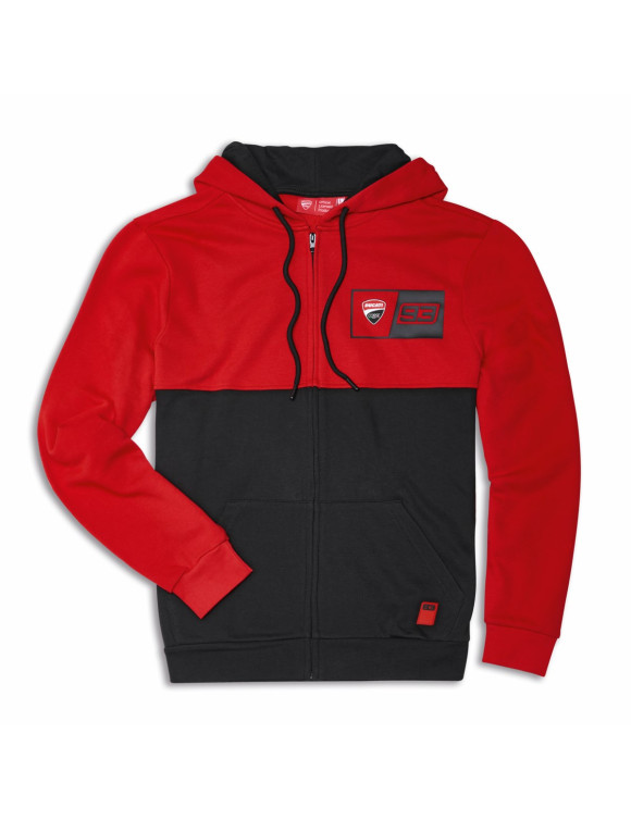 Sudadera Original Ducati Dual MM93 Negra/Roja para Hombre 98780096 - 1