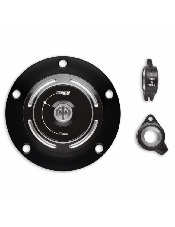Aluminum Fuel Cap, Black 97780072AB Ducati Scrambler 800-1100 - 1