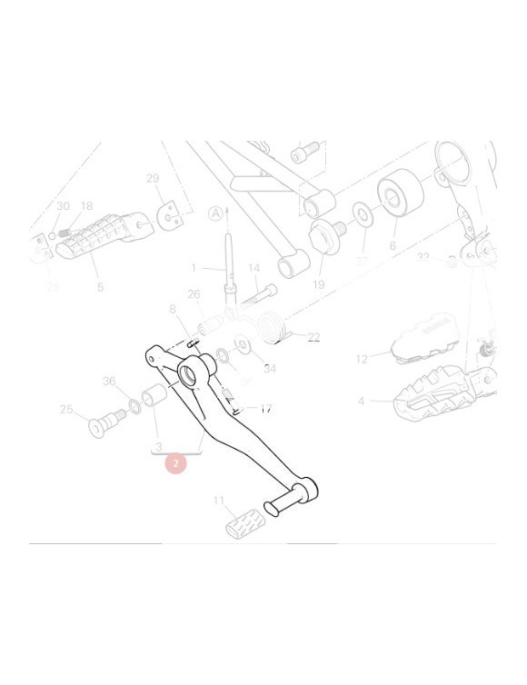 Pedale Leva Freno 45721071AA Ducati Hypermotard 950 - 1