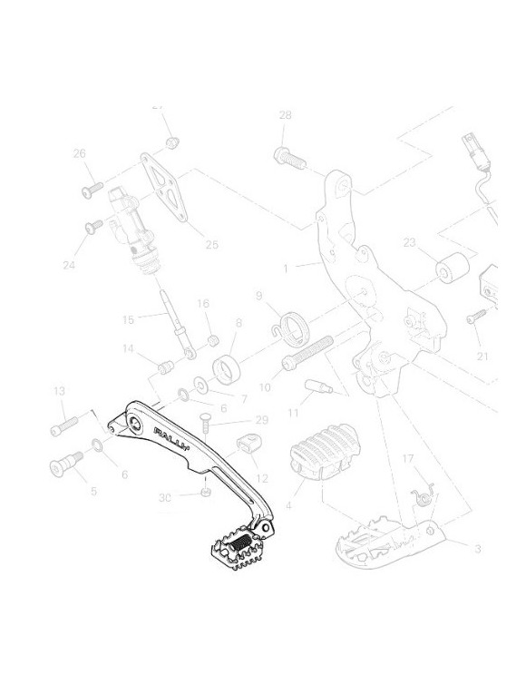 Rear Brake Lever 45721322AA Ducati DESERT X RALLY - 1