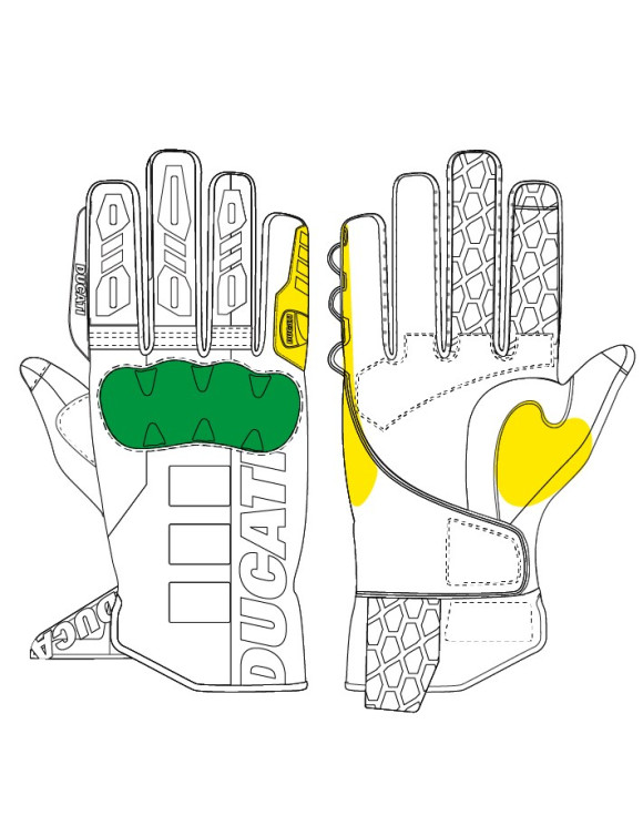 Gants Moto Homme Originaux Ducati Atacama C3 Noir/Rouge 98109249 - 2