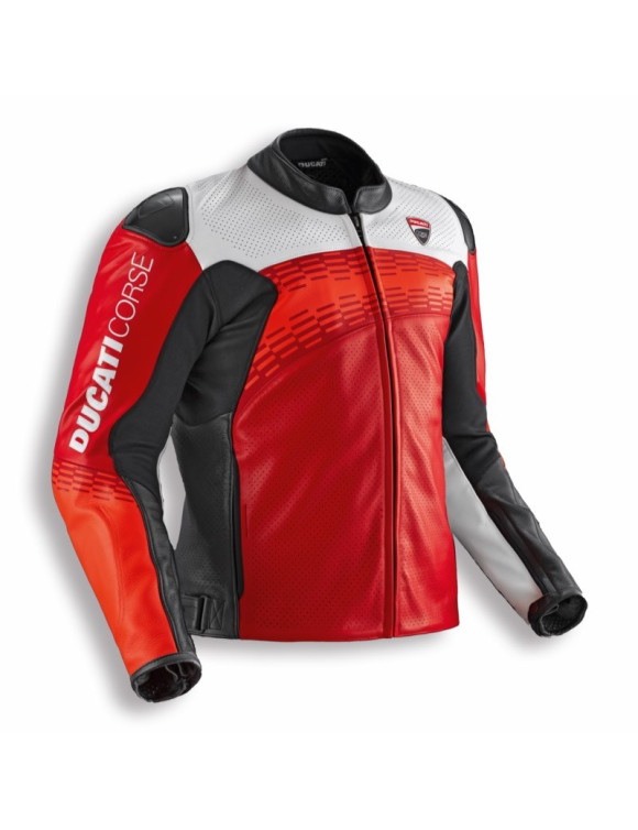 Giacca Moto da Uomo Perforata Originale Ducati Corse C7 Red/Black/White 9810930 - 1 Giacca Moto da Uomo Perforata Originale Ducati Corse C7 Red/Black/White 9810930 - 1