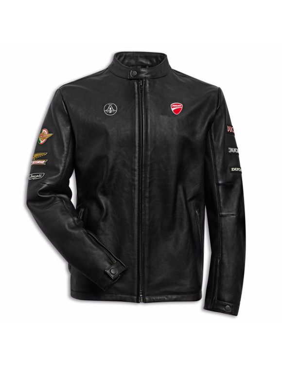 Chaqueta de Moto de Cuero para Hombre Original Ducati Icon Negra 98771299 - 1