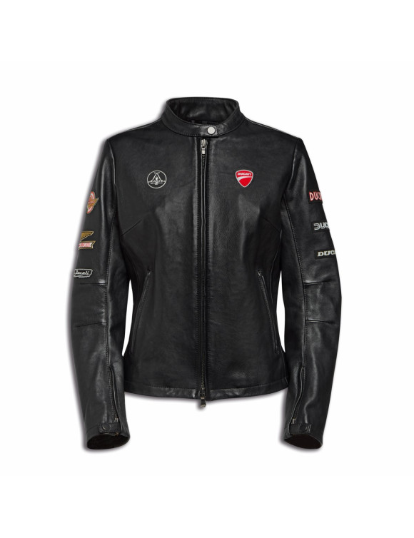 Ducati Icon Black Original Women's Leather Motorcycle Jacket 98780180 - 1