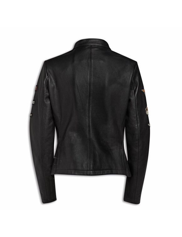Ducati Icon Schwarz Original Damen Leder Motorradjacke 98780180 - 2