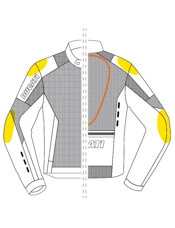 Chaqueta de Moto de Verano para Hombre Original Ducati Flow C5 2.0 Negro/Rojo 98109261 - 4