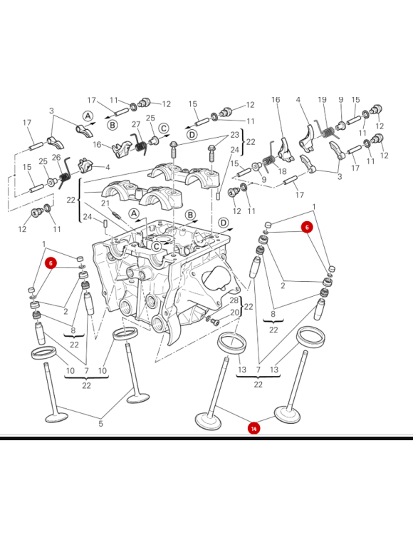 Rocker Arm Half-Ring for Opening/Closing - Ducati 66910011E - 3
