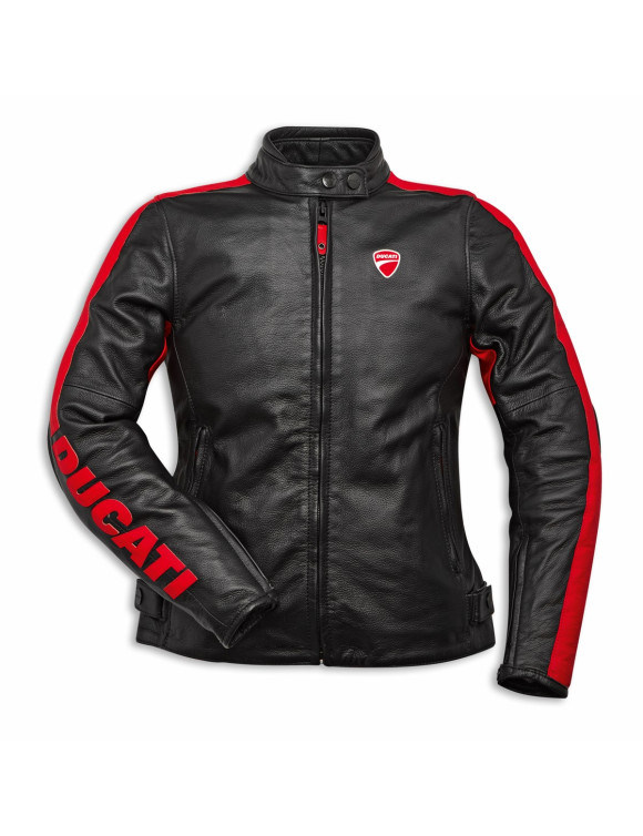 Giacca in Pelle da Donna Originale Ducati Company C4 2.0 Black/Red - 1