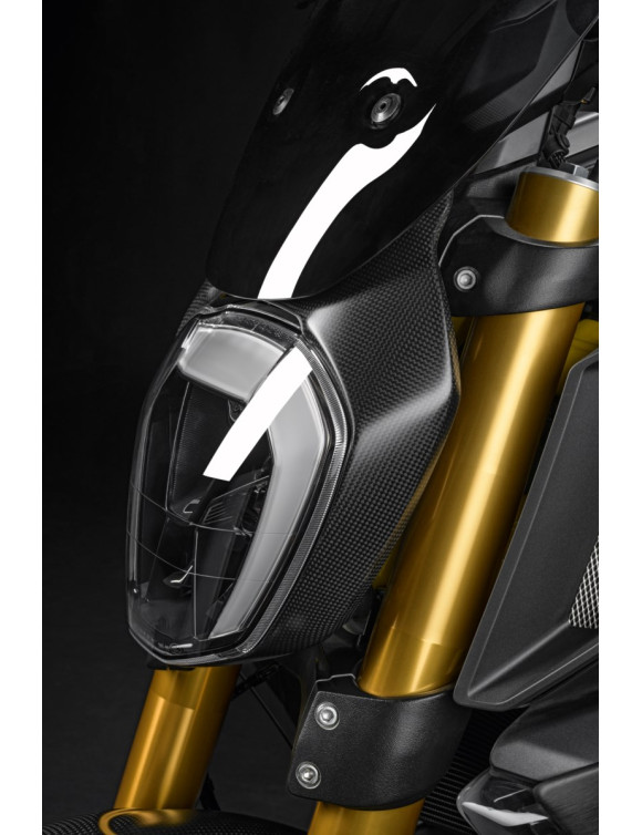 Carbon Fiber Front Headlight Trim - OEM 96981191A Ducati Diavel 1260 / 1260 S - 3