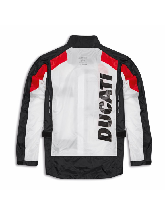 Ducati Aqua 2.0 Original Unisex Motorcycle Rain Jacket - Black/Transparent - 2 Ducati Aqua 2.0 Original Unisex Motorcycle Rain Jacket - Black/Transparent - 2
