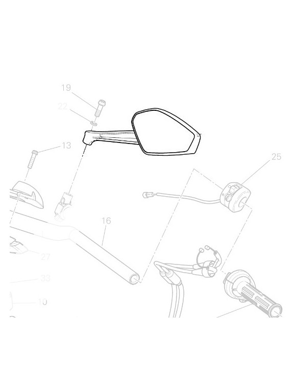 Rétroviseur gauche 52310683B Ducati Multistrada V4 / V4S / V2 / V2 S