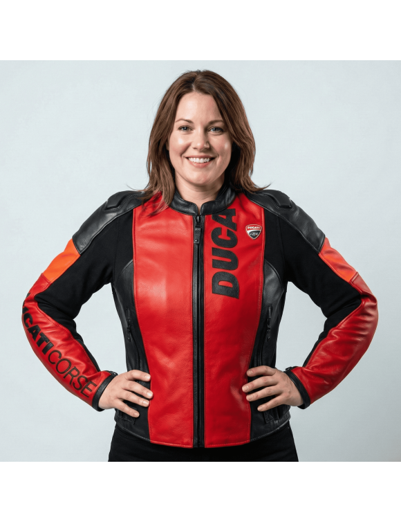 Ducati Speed EVO C3 Women's Racing Motorcycle Jacket - Black/Red