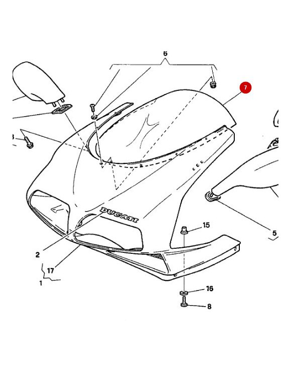 OEM Windschild Ducati Superbike 748 - 916 - 996 - 998 | 48710111A - 1 OEM Windschild Ducati Superbike 748 - 916 - 996 - 998 | 48710111A - 1