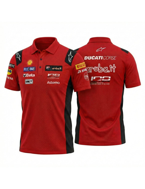 Ducati GPMX Team Replica '26 Men's Polo Shirt - Black/Red